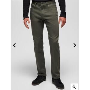 Prana Bridger Jeans Slim Fit Stretch Organic Cotton Olive Green Mens Size 34x32